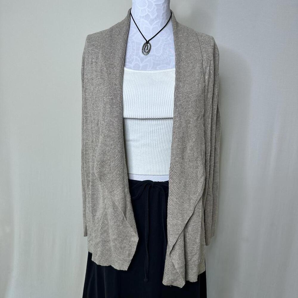 The Loft Light Brown Open Front Cardigan Sz S